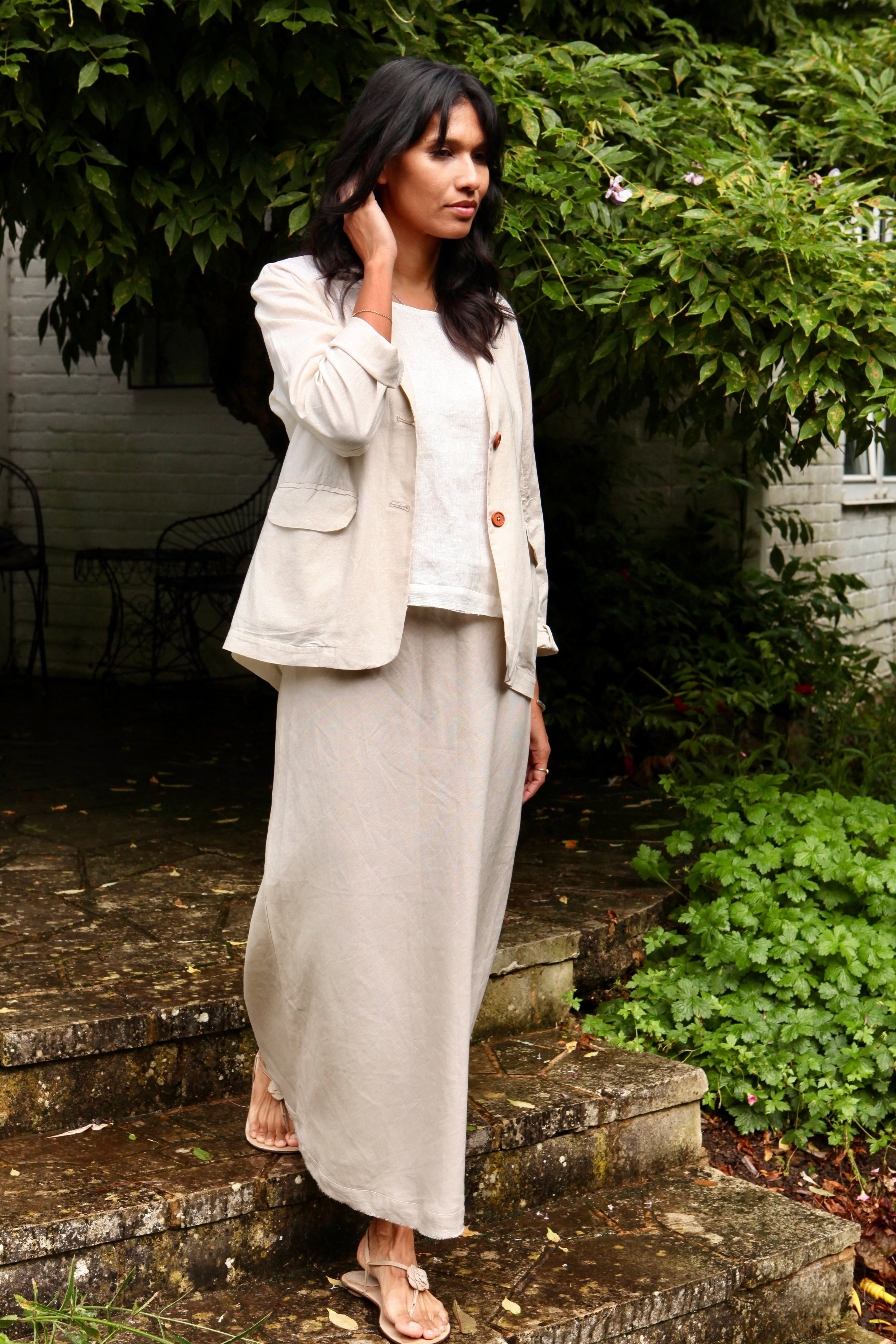olun linen brend jacket Msize アイボリー Ollie Linen Jacket | Relaxed Linen Jacket