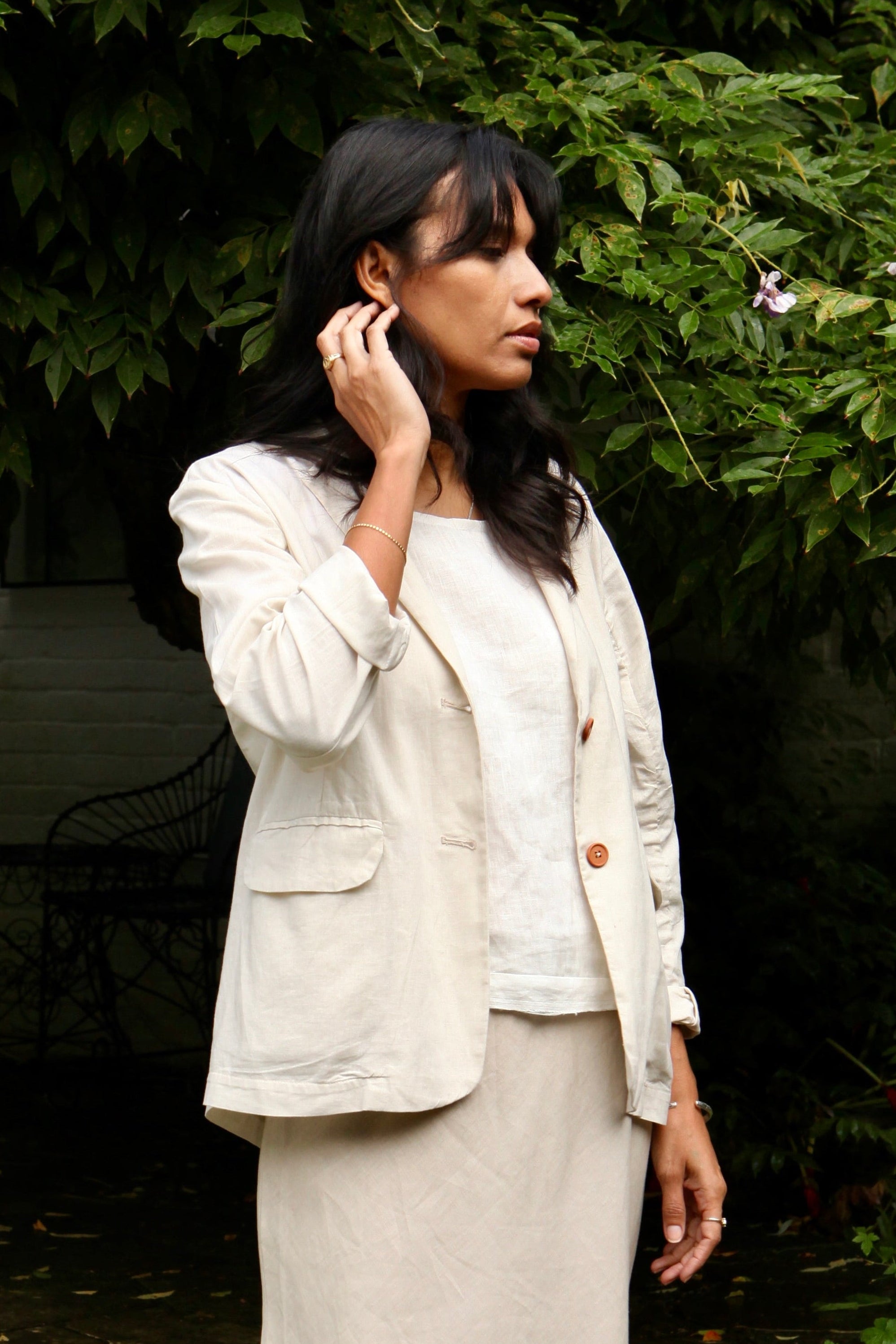 olun linen brend jacket Msize アイボリー Ollie Linen Jacket | Relaxed Linen Jacket